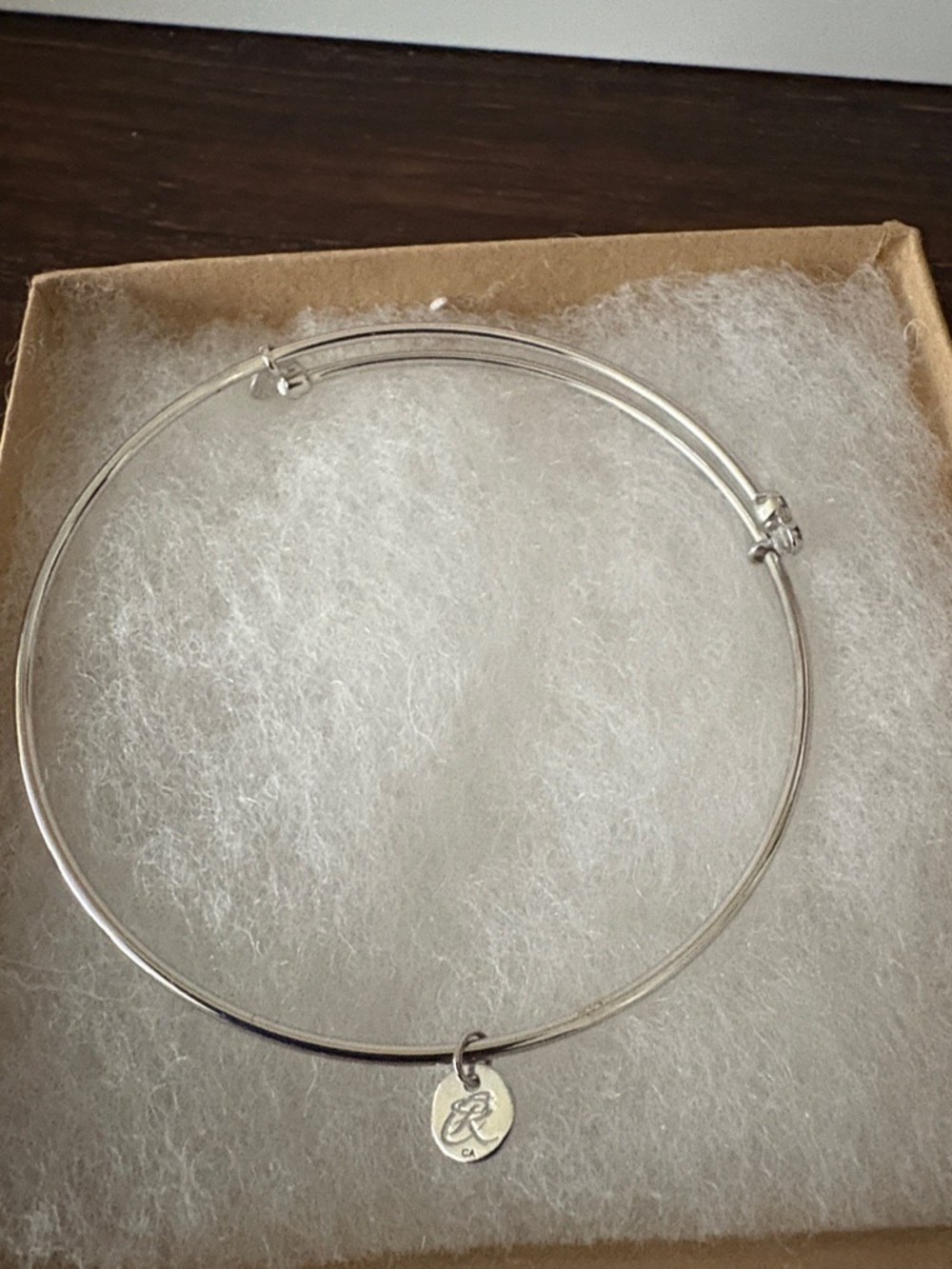 Sterling Silver Heart Bangle Bracelet - NWOT Minimalist Stackable - Picture 3 of 3